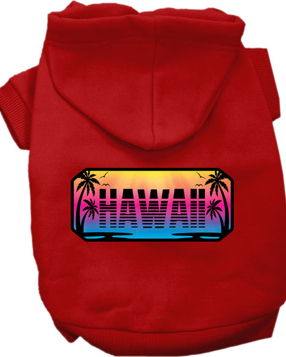 Pet Dog & Cat Screen Printed Hoodie for Medium to Large Pets (Sizes 2XL-6XL), "Hawaii Beach Shades"