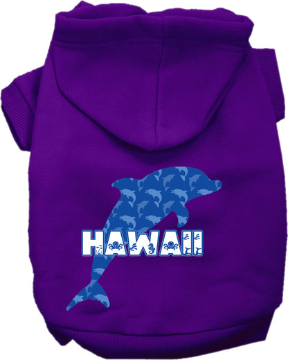 Pet Dog & Cat Screen Printed Hoodie for Small to Medium Pets (Sizes XS-XL), "Hawaii Blue Dolphins"