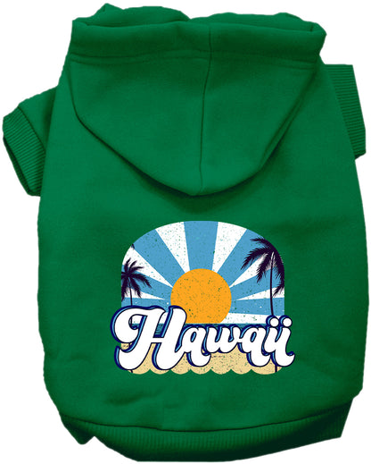 Pet Dog & Cat Screen Printed Hoodie for Medium to Large Pets (Sizes 2XL-6XL), "Hawaii Coast"