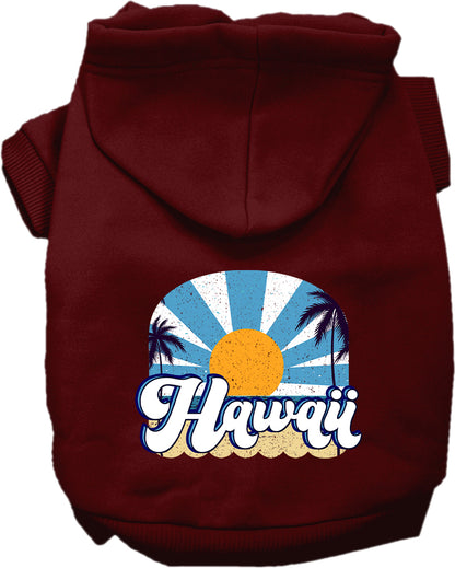 Pet Dog & Cat Screen Printed Hoodie for Medium to Large Pets (Sizes 2XL-6XL), "Hawaii Coast"