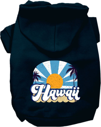 Pet Dog & Cat Screen Printed Hoodie for Medium to Large Pets (Sizes 2XL-6XL), "Hawaii Coast"