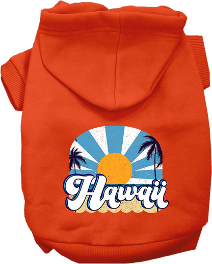 Pet Dog & Cat Screen Printed Hoodie for Medium to Large Pets (Sizes 2XL-6XL), "Hawaii Coast"