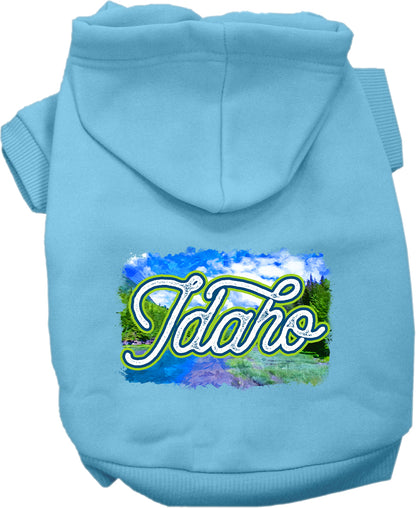 Pet Dog & Cat Screen Printed Hoodie for Small to Medium Pets (Sizes XS-XL), "Idaho Summer"