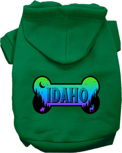 Pet Dog & Cat Screen Printed Hoodie for Small to Medium Pets (Sizes XS-XL), "Idaho Mountain Shades"