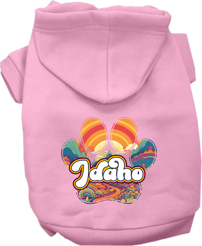 Pet Dog & Cat Screen Printed Hoodie for Small to Medium Pets (Sizes XS-XL), "Idaho Groovy Summit"