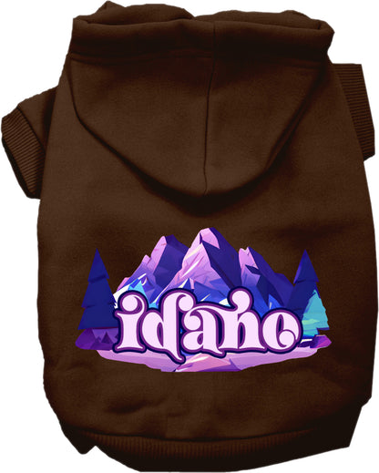 Pet Dog & Cat Screen Printed Hoodie for Small to Medium Pets (Sizes XS-XL), "Idaho Alpine Pawscape"