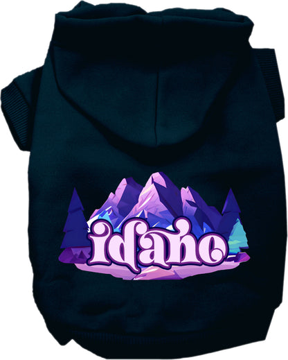 Pet Dog & Cat Screen Printed Hoodie for Small to Medium Pets (Sizes XS-XL), "Idaho Alpine Pawscape"