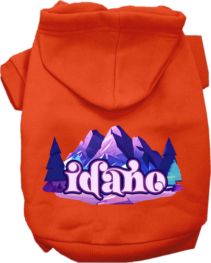 Pet Dog & Cat Screen Printed Hoodie for Small to Medium Pets (Sizes XS-XL), "Idaho Alpine Pawscape"