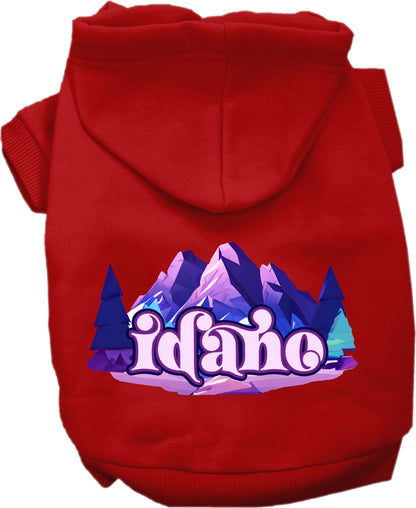 Pet Dog & Cat Screen Printed Hoodie for Small to Medium Pets (Sizes XS-XL), "Idaho Alpine Pawscape"