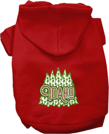 Pet Dog & Cat Screen Printed Hoodie for Small to Medium Pets (Sizes XS-XL), "Idaho Woodland Trees"