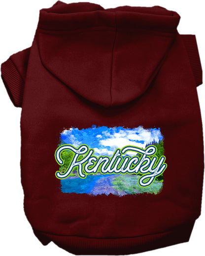 Pet Dog & Cat Screen Printed Hoodie for Small to Medium Pets (Sizes XS-XL), "Kentucky Summer"