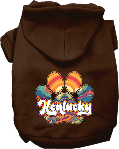 Pet Dog & Cat Screen Printed Hoodie for Small to Medium Pets (Sizes XS-XL), "Kentucky Groovy Summit"