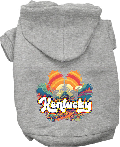 Pet Dog & Cat Screen Printed Hoodie for Small to Medium Pets (Sizes XS-XL), "Kentucky Groovy Summit"