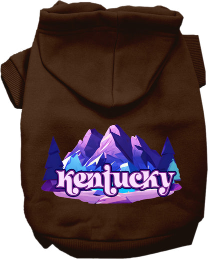 Pet Dog & Cat Screen Printed Hoodie for Small to Medium Pets (Sizes XS-XL), "Kentucky Alpine Pawscape"