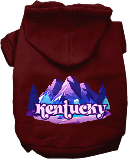 Pet Dog & Cat Screen Printed Hoodie for Small to Medium Pets (Sizes XS-XL), "Kentucky Alpine Pawscape"