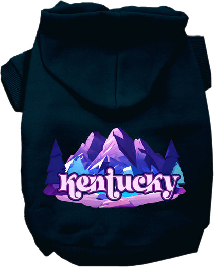 Pet Dog & Cat Screen Printed Hoodie for Small to Medium Pets (Sizes XS-XL), "Kentucky Alpine Pawscape"