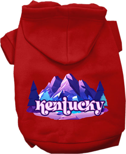 Pet Dog & Cat Screen Printed Hoodie for Small to Medium Pets (Sizes XS-XL), "Kentucky Alpine Pawscape"