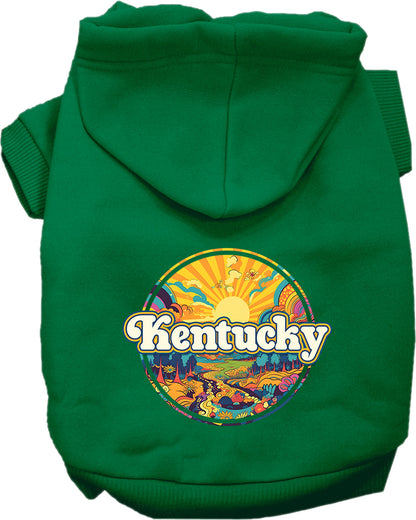 Pet Dog & Cat Screen Printed Hoodie for Small to Medium Pets (Sizes XS-XL), "Kentucky Trippy Peaks"