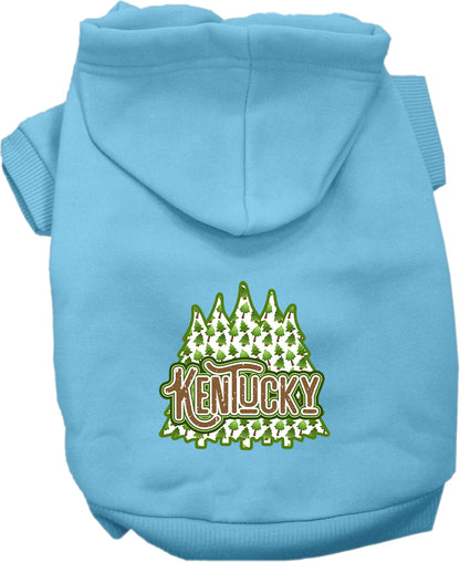 Pet Dog & Cat Screen Printed Hoodie for Small to Medium Pets (Sizes XS-XL), "Kentucky Woodland Trees"