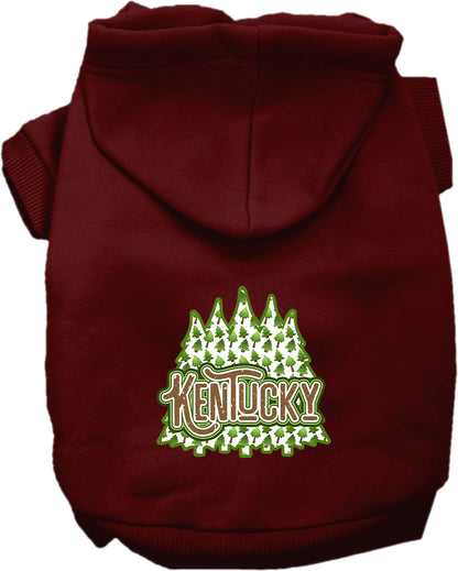 Pet Dog & Cat Screen Printed Hoodie for Small to Medium Pets (Sizes XS-XL), "Kentucky Woodland Trees"