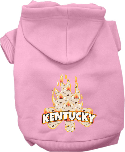 Pet Dog & Cat Screen Printed Hoodie for Small to Medium Pets (Sizes XS-XL), "Kentucky Around The Campfire"