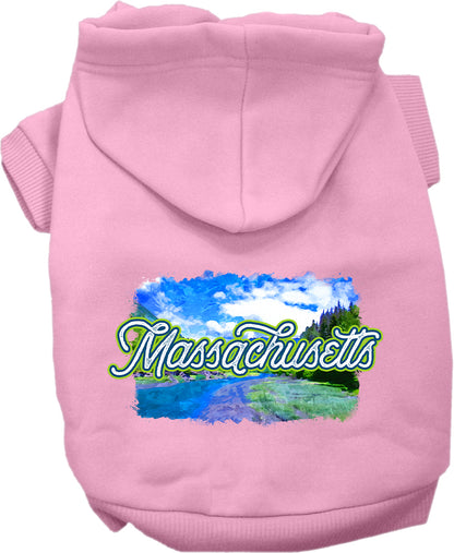 Pet Dog & Cat Screen Printed Hoodie for Small to Medium Pets (Sizes XS-XL), "Massachusetts Summer"