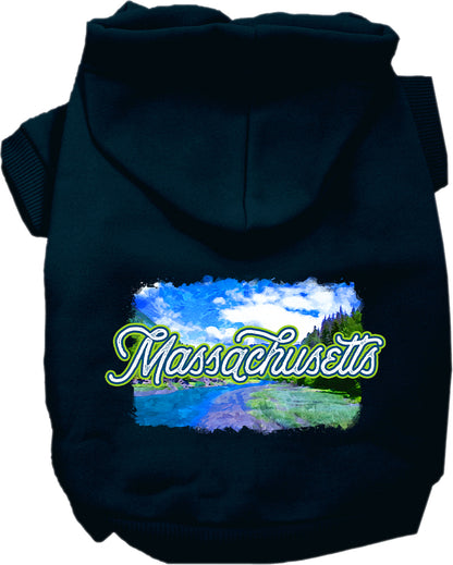 Pet Dog & Cat Screen Printed Hoodie for Small to Medium Pets (Sizes XS-XL), "Massachusetts Summer"