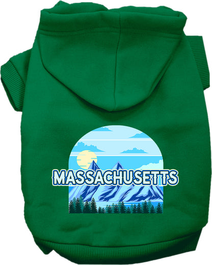 Pet Dog & Cat Screen Printed Hoodie for Small to Medium Pets (Sizes XS-XL), "Massachusetts Trailblazer"