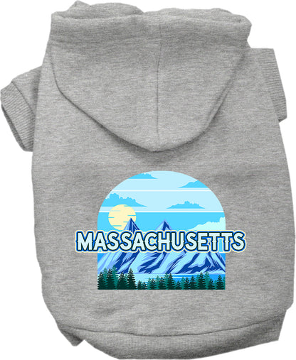 Pet Dog & Cat Screen Printed Hoodie for Small to Medium Pets (Sizes XS-XL), "Massachusetts Trailblazer"