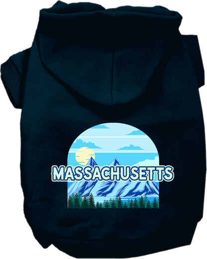 Pet Dog & Cat Screen Printed Hoodie for Small to Medium Pets (Sizes XS-XL), "Massachusetts Trailblazer"