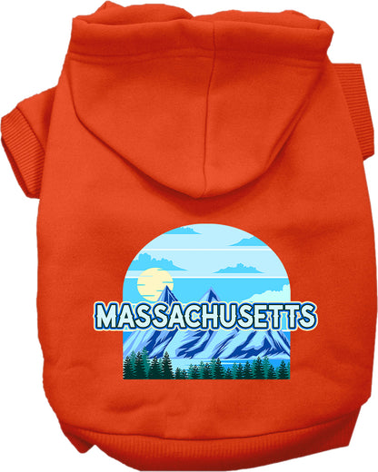 Pet Dog & Cat Screen Printed Hoodie for Small to Medium Pets (Sizes XS-XL), "Massachusetts Trailblazer"