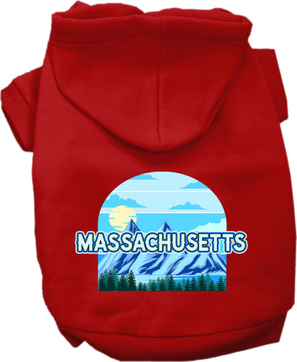 Pet Dog & Cat Screen Printed Hoodie for Small to Medium Pets (Sizes XS-XL), "Massachusetts Trailblazer"