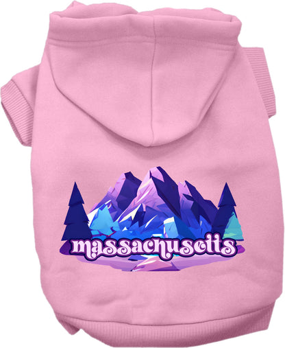 Pet Dog & Cat Screen Printed Hoodie for Small to Medium Pets (Sizes XS-XL), "Massachusetts Alpine Pawscape"