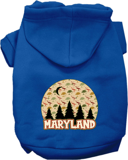 Pet Dog & Cat Screen Printed Hoodie for Small to Medium Pets (Sizes XS-XL), "Maryland Under The Stars"