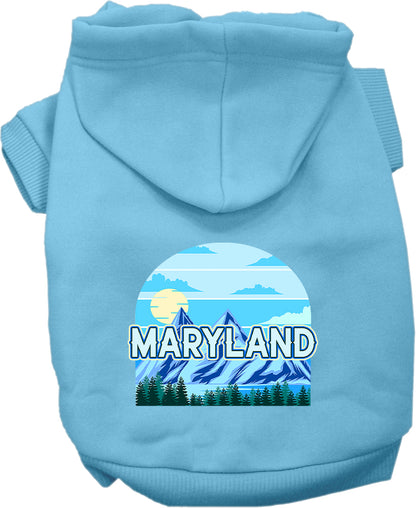 Pet Dog & Cat Screen Printed Hoodie for Small to Medium Pets (Sizes XS-XL), "Maryland Trailblazer"