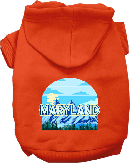 Pet Dog & Cat Screen Printed Hoodie for Small to Medium Pets (Sizes XS-XL), "Maryland Trailblazer"