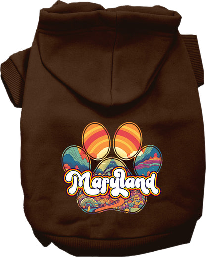 Pet Dog & Cat Screen Printed Hoodie for Small to Medium Pets (Sizes XS-XL), "Maryland Groovy Summit"