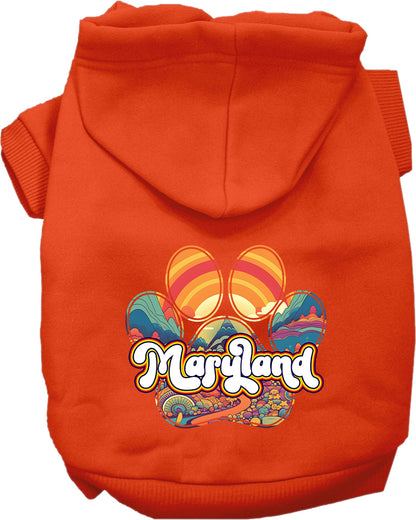 Pet Dog & Cat Screen Printed Hoodie for Small to Medium Pets (Sizes XS-XL), "Maryland Groovy Summit"