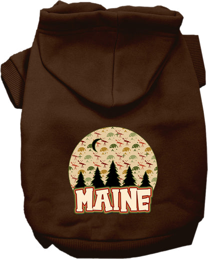 Pet Dog & Cat Screen Printed Hoodie for Small to Medium Pets (Sizes XS-XL), "Maine Under The Stars"