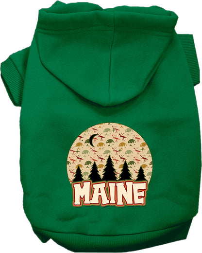 Pet Dog & Cat Screen Printed Hoodie for Small to Medium Pets (Sizes XS-XL), "Maine Under The Stars"