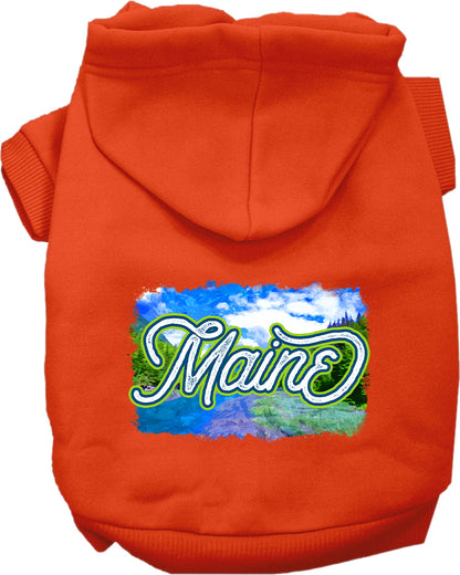 Pet Dog & Cat Screen Printed Hoodie for Small to Medium Pets (Sizes XS-XL), "Maine Summer"