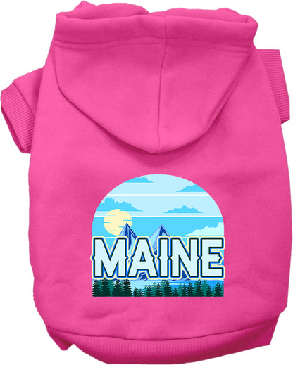 Pet Dog & Cat Screen Printed Hoodie for Small to Medium Pets (Sizes XS-XL), "Maine Trailblazer"