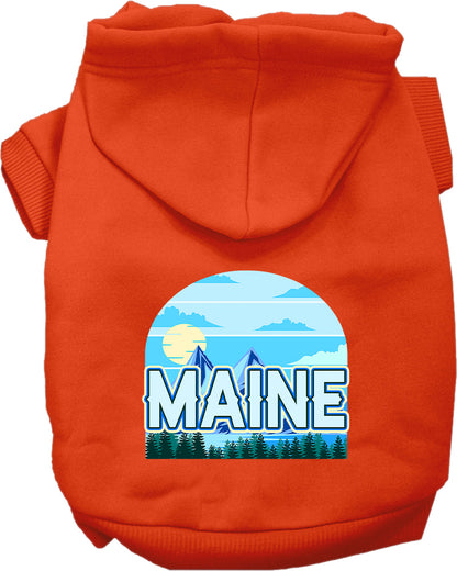 Pet Dog & Cat Screen Printed Hoodie for Small to Medium Pets (Sizes XS-XL), "Maine Trailblazer"