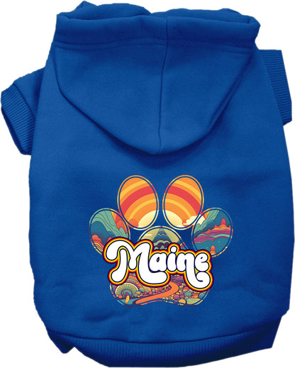 Pet Dog & Cat Screen Printed Hoodie for Small to Medium Pets (Sizes XS-XL), "Maine Groovy Summit"