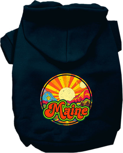 Pet Dog & Cat Screen Printed Hoodie for Small to Medium Pets (Sizes XS-XL), "Maine Mellow Mountain"