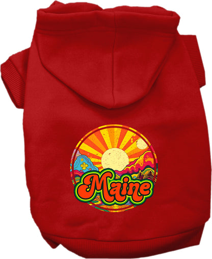 Pet Dog & Cat Screen Printed Hoodie for Small to Medium Pets (Sizes XS-XL), "Maine Mellow Mountain"