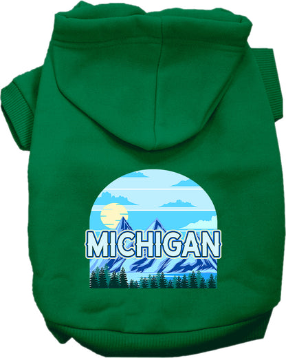 Pet Dog & Cat Screen Printed Hoodie for Small to Medium Pets (Sizes XS-XL), "Michigan Trailblazer"