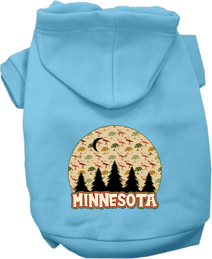 Pet Dog & Cat Screen Printed Hoodie for Small to Medium Pets (Sizes XS-XL), "Minnesota Under The Stars"