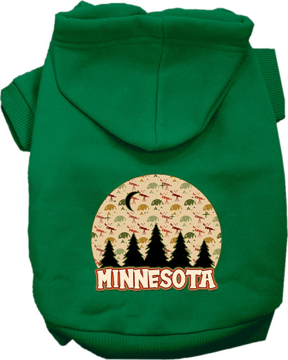 Pet Dog & Cat Screen Printed Hoodie for Small to Medium Pets (Sizes XS-XL), "Minnesota Under The Stars"