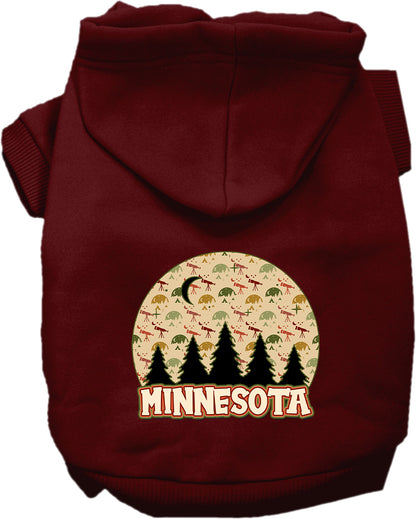 Pet Dog & Cat Screen Printed Hoodie for Small to Medium Pets (Sizes XS-XL), "Minnesota Under The Stars"